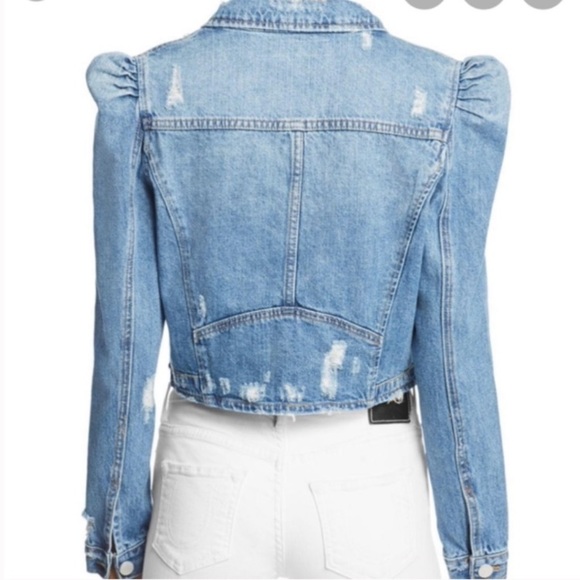 Blank NYC Crop Puff Sleeve Denim Jacket - Picture 3 of 12